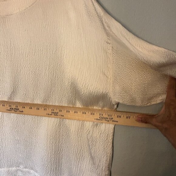 100% Silk Pure Jill Womens XX Large Ivory Textured Boxy Top Quiet Elegance - Picture 9 of 12
